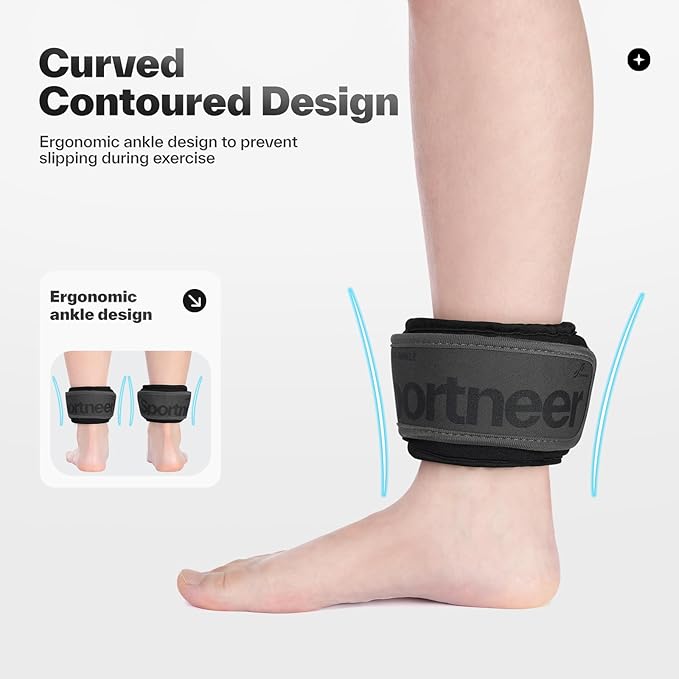 Sportneer Ankle Weights 0.5/1/2/3/5 LBS 1 Pair Wrist Leg Arm Weights for Women Men Kids Child with Adjustable Straps, Strength Weighted for Jogging Running Walking Fitness Gym Workout