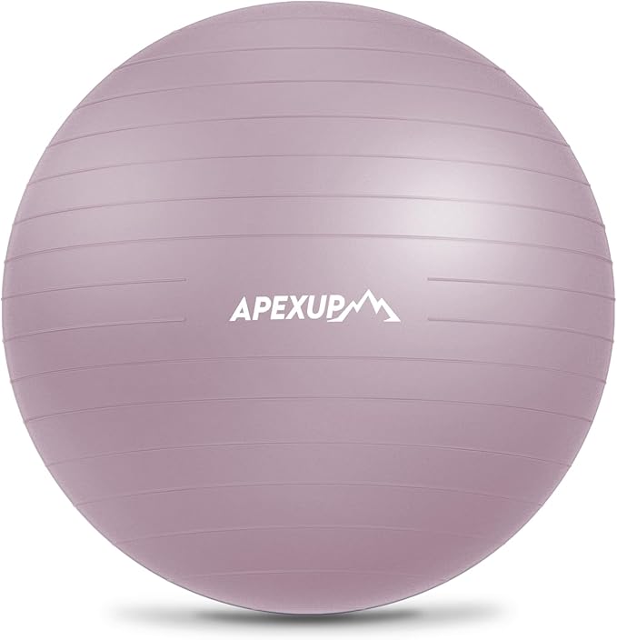 APEXUP Yoga Ball Exercise Ball Anti Slip Heavy Duty for Fitness, Balance & Core Workout, Balance Training, Pregnancy & Physical Therapy, 5 Sizes