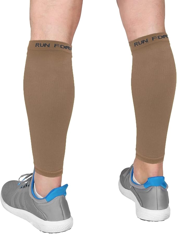 Run Forever Calf Compression Sleeves for Men and Women - Leg Compression Sleeve - Footless Compression Socks for runners