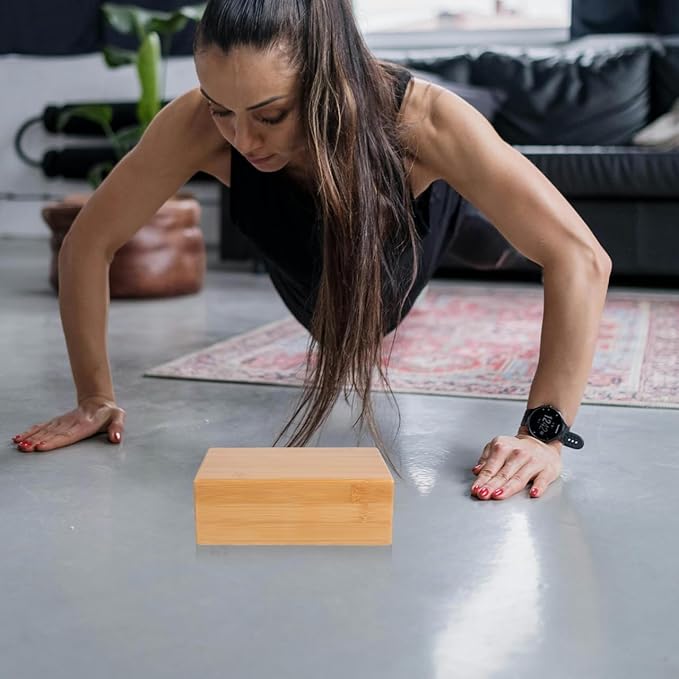 SUPVOX Natural Bamboo Block - Lightweight Yoga Brick for Stability, Stretching & Alignment - Smooth, Non-Slip Surface, Easy to Clean