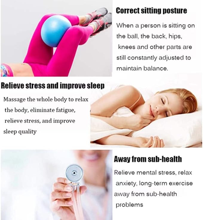 6 Inch Mini Exercise Pilates Yoga Ball, Stability Ball for Yoga, Barre, Training and Physical Therapy- Improves Balance with Inflate Pump(Pink)