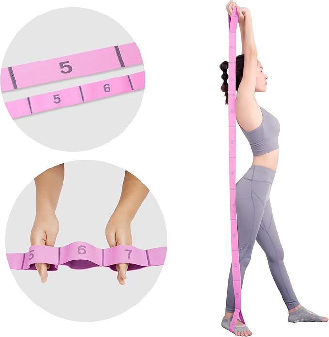 2 Pack Yoga Blocks 350g High Density, Non-Slip EVA Foam Brick with Bonus 11 loops Yoga Strap & Carry Bag, Pilates Block Set for Balance, Flexibility, Meditation, Home Gym & Studio