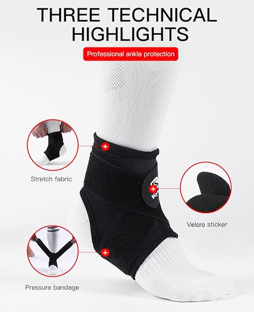 SUJAYU Ankle Brace & Elastic Supports for Men & Women, Ankle Support Ankle Compression Sleeve, Plantar Fasciitis Relief Achilles Tendonitis Brace Achilles Tendonitis Wrap, Pack of 1 (Blue, Large)