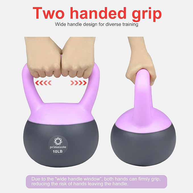 Primasole Soft Kettlebell 10.15lbs & Kettlebell Set Shook Resistance base. Anti Slip hand Kettlebell weights for Women and Men -Home workout Kettlebells dumbbells for strength and safety.