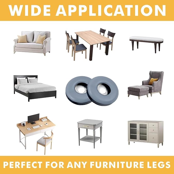 Screw on Furniture Sliders, 20PCS 1-1/2" PTFE Chair Sliders, Chair Leg Floor Protectors for Carpeted & Hardwood Floors, Furniture Pads for Wooden Chairs Tables Foot Legs,Ruby Sliders for Chair Leg