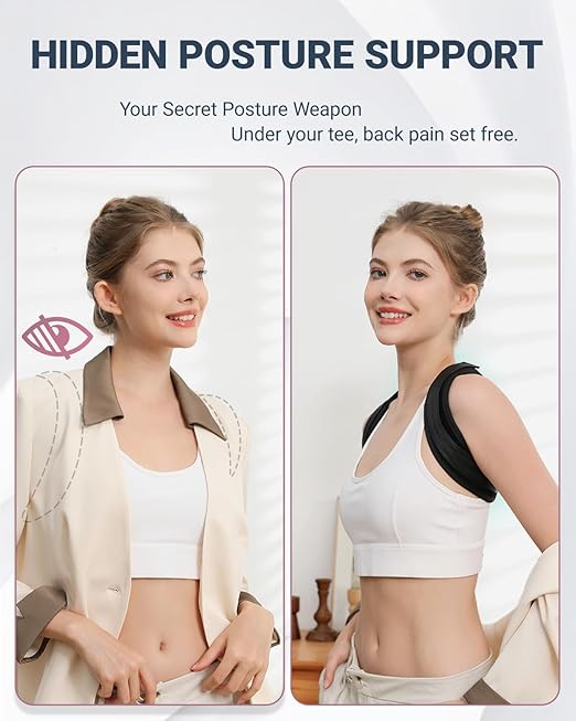 Upper Back Brace Posture Corrector For Women,Lightweight Back Straightener Posture Corrector,Adjustable Upper Back Support,Clavicle Brace For Round Shoulder & Hunchback(Small)