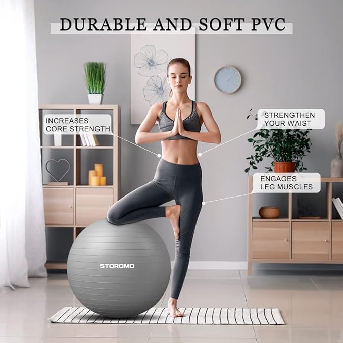 Anti-Burst Pregnancy Exercise Ball – High Weight Capacity Stability Ball for Yoga, Pilates & Labor Support, Eco-Friendly PVC Fitness Ball for Moms, Includes Pump (45cm-95cm)