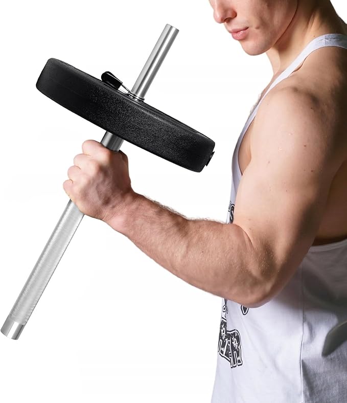 DASKING 4ft/4.9ft Barbell, 1-Inch Standard Detachable Bar, Portable Strength Training Bar for Weightlifting, Squat, Bench Press, Home Gym, 450LBS, Includes Silent Collars