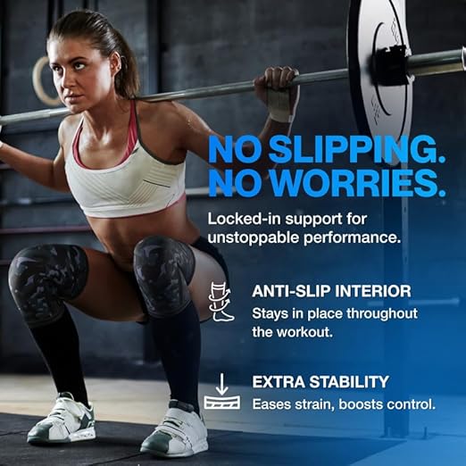Modvel 7mm Neoprene Knee Sleeves for Men & Women Weightlifting & Powerlifting – Compression Knee Sleeve Support for Squats, Gym, Training – USPA, IPL Approved – Large Army/dark (Pair)