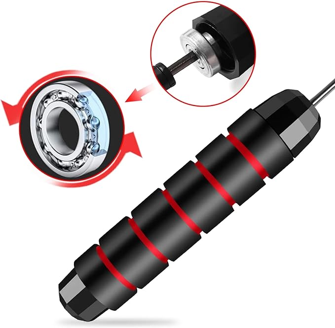 MRX BOXING & FITNESS Speed Jump Rope for Men, Women & Kids Tangle-Free Adjustable Steel Cable with Smooth Ball Bearings, and Comfortable Foam Handles for Full-Body Workouts