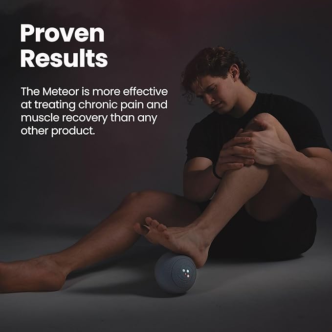 MyoStorm Heating Vibrating Massage Ball Roller for Deep Tissue Muscle Recovery Therapy and Pain Relief w/Heat + 4 Speed Vibration