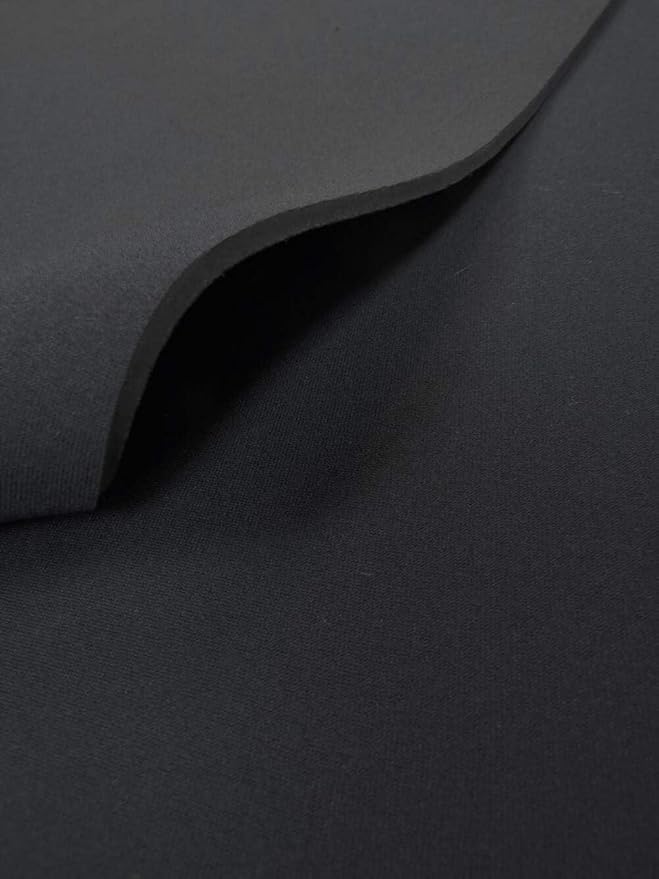 Neoprene Bonded Sponge Waterproof Wetsuit Fabric Black 1MM, 2MM, 3MM, 4MM, 5MM Thick Sold by The Foot (5MM)