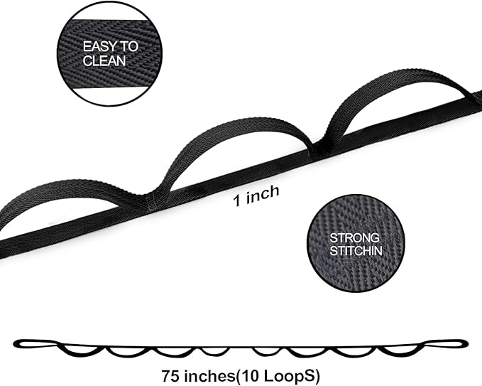 A AZURELIFE Premium Durable Stretch Straps with Loops, Stretching Strap for Physical Therapy, Multi-Loop Yoga Strap Fitness Exercise Strap for Yoga, Pilates, Dance, Flexibility&Exercise