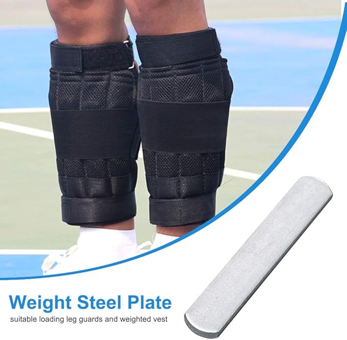 PXRJE Weighted Vest Steel Plates Adjustable Rustproof Strength Training Weight Long Steel Plate w/Round Head for Loading Leg Guards Weighted Vest