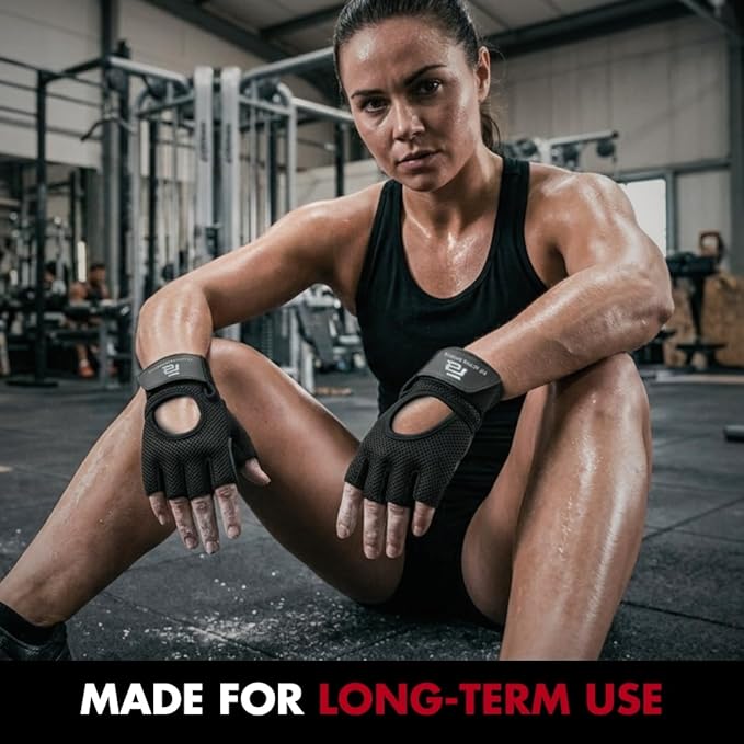 Fit Active Sports New Grip 2.0 Ventilated Weight Lifting Workout Gloves with Wrist Wraps for Gym Exercise, Weightlifting, Pull Ups - for Men & Women