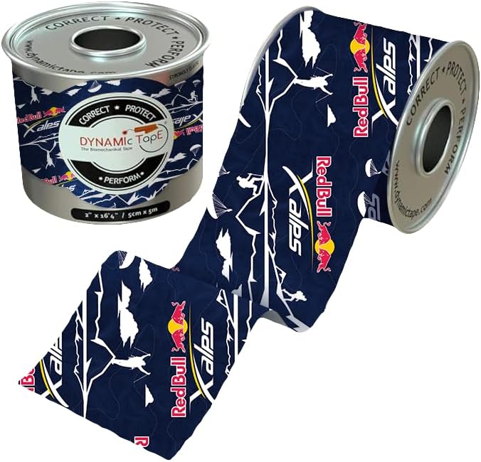 Dynamic Tape Red Bull X-Alps Edition Biomechanical Athletic Tape | 4 Way Stretch & Stronger Recoil than Kinesiology Tape | Designed for Sports, Muscle & Joint Load Management | Recycled | 2" (6 Rolls)
