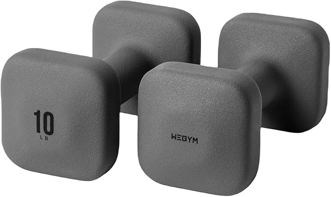 WeGym SafeGrip Square Dumbbells with Anti Slip Handles, Aesthetic Free Weights for Home Workouts, Stable Design Prevents Rolling during Floor Exercises