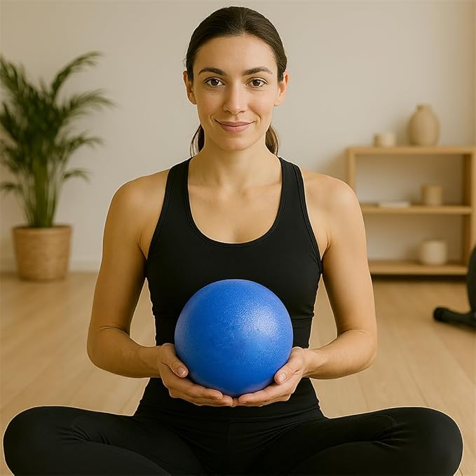 6 Inch Mini Exercise Pilates Yoga Ball, Stability Ball for Yoga, Barre, Training and Physical Therapy- Improves Balance with Inflate Pump(Pink)