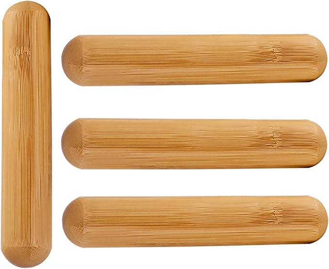 Bamboo Massage Stick Sets for Body Shaping, Massage Roller Sticks, Guasha Massage Sticks,Bamboo Therapy Massage Tools for Relax Muscles (10)
