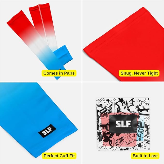 SLEEFS Arm Sleeves for Kids - Athletic Sports Sleeve for Youth Boys and Girls - UV Protection - Football Baseball Basketball