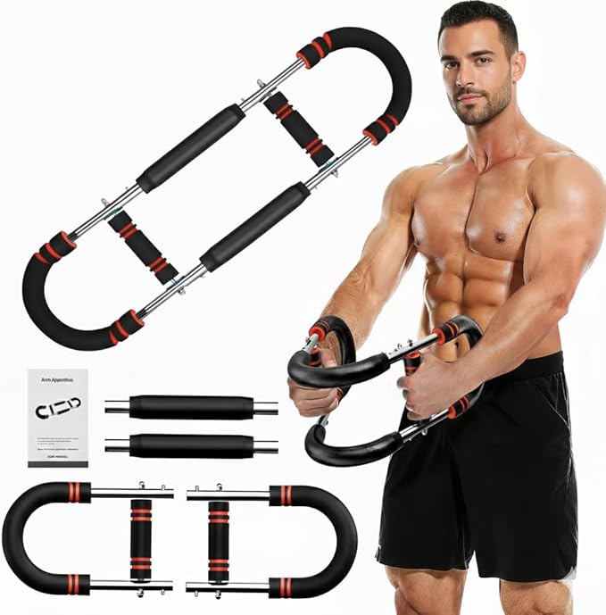 LuxUltra Twister Arm Trainer Chest Workout Equipment for Men & Women, Adjustable 40-130 lbs Chest and Arm Trainer, Home Gym Strength Trainer with Hand Grip Strengthener