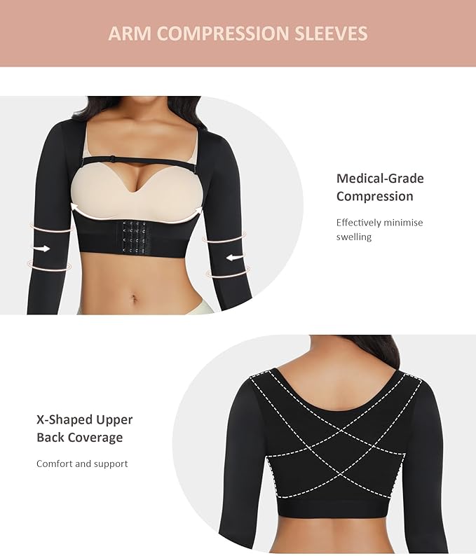 FeelinGirl Upper Arm Shaper for Women Faja Post Surgery Slimming Compression Sleeves Arm Lipo Compression Garments