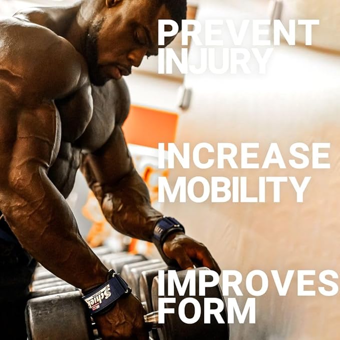 Schiek Sports Model 1907 Platinum Edition Ultimate Grips - 3 in 1 Weight Lifting Straps Wrist Wraps and Grip Pads - Secure Non Slip Control and Comfort for Strength Training