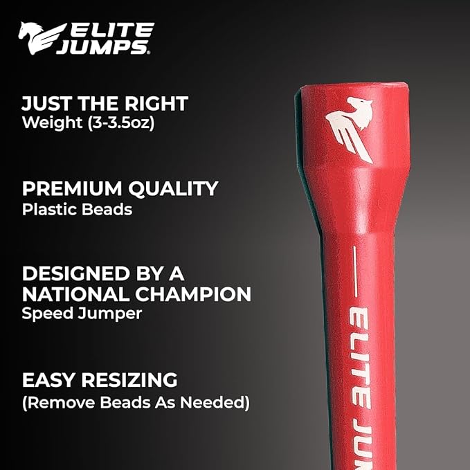 Elite Jumps Adult Core Beaded Jump Rope For Fitness - Workout Jump Rope - Beaded Fitness Skip Rope for Exercise Unbreakable 5" Handles - Designed for Beginners or Pros