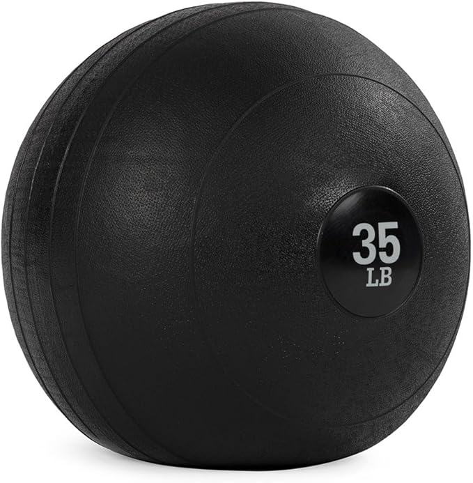 Titan Fitness Rubber Slam Ball, Dead Weight Ball Absorbs Impact, Minimal Bounce, Textured Surface for Strength and Conditioning, Cardio Workouts, Full Body Workout