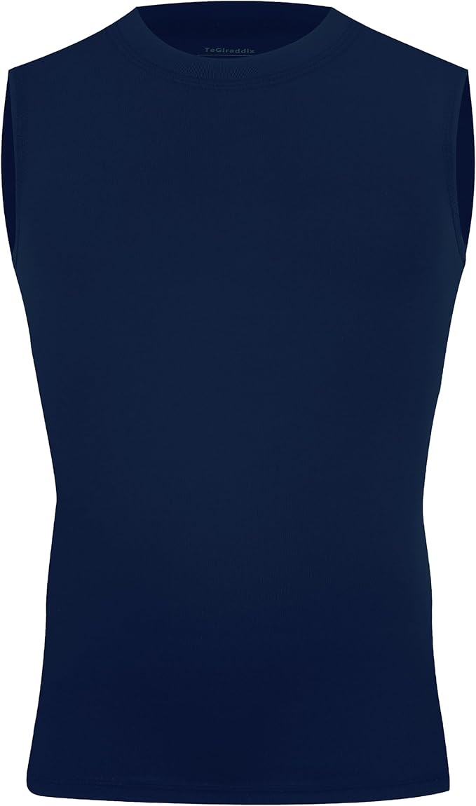 Youth Boy Girls Sleeveless Compression Shirt Kid Athletic Tank Top Quick Dry Basketball Football Undershirt