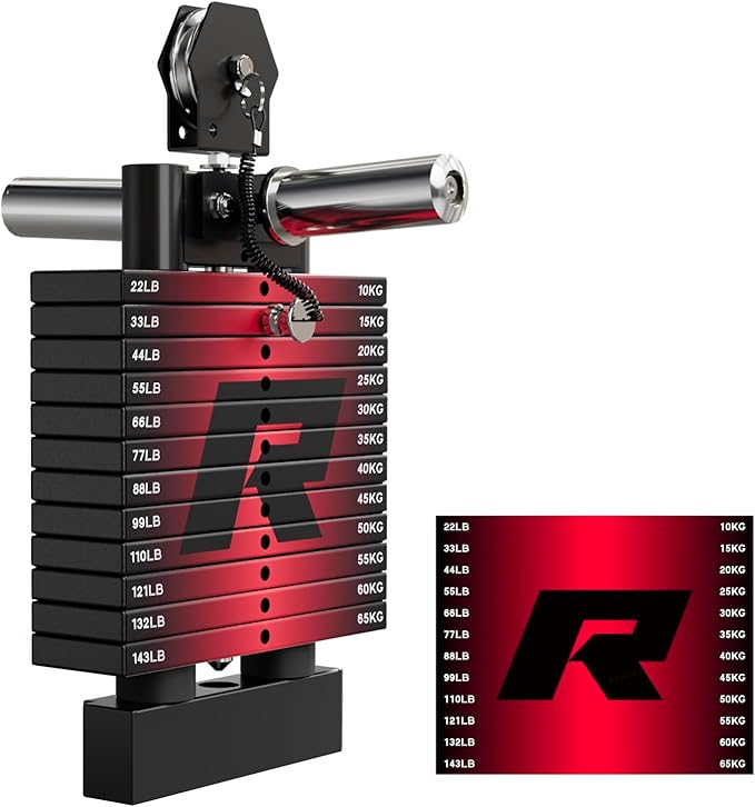 RitFit M1 Pro Smith Machine Package, All-in-One Power Cage with Weight Stack Set, Includes LAT Pulldown & Cable Crossover System for Home Gym