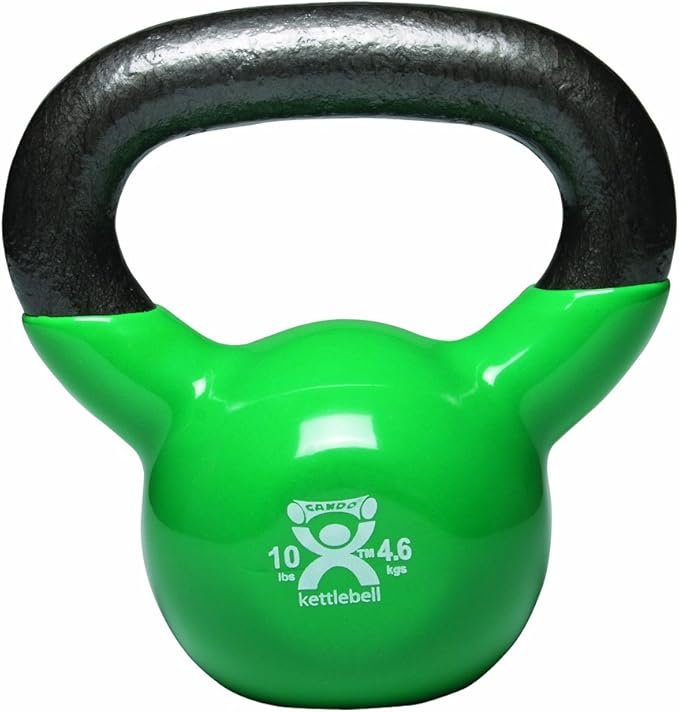 CanDo Vinyl Coated Weighted Cast Iron Kettlebells