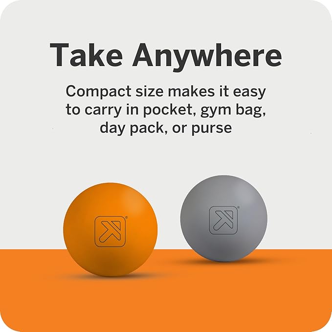 Foundation Massage Balls - Medium-Density Myofascial Release Tool, Durable Vulcanized Rubber, Portable, Ideal for Muscle Recovery & Flexibility, Multi-Pack Options Available, Grey/Orange, 4 Pack
