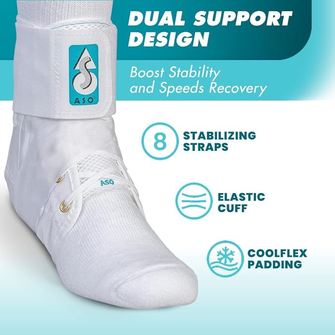 Med Spec ASO Ankle Stabilizer - Lace Up Ankle Brace for Sprained Ankle and Peroneal Tendonitis, Orthopedic Ankle Support for Men, Women, Adults, Teens and Kids, Sports Injury Recovery