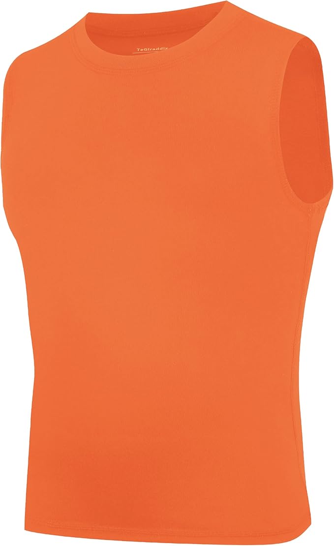 Youth Boy Girls Sleeveless Compression Shirt Kid Athletic Tank Top Quick Dry Basketball Football Undershirt