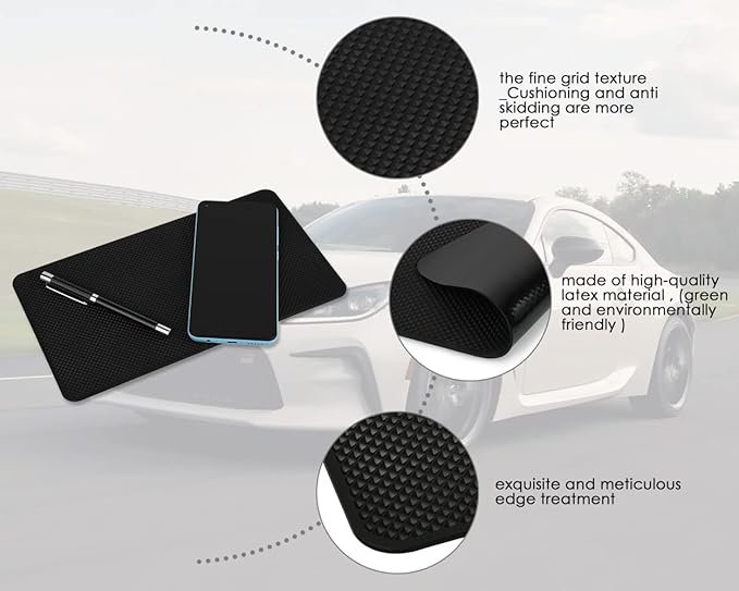 Extra Large 26 x 15cm Magic Anti-Slip Non-Slip Mat Car Dashboard Sticky Pad Adhesive Mat for Cell Phone, CD, Electronic Devices, iPhone, iPod, MP3, MP4, GPS - Black