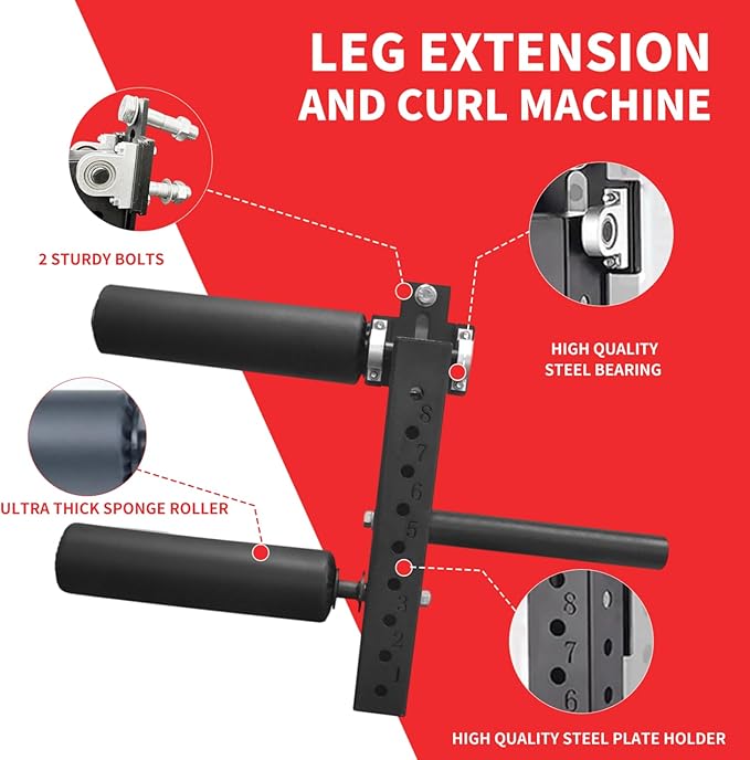 MARLANG Leg Extension and Curl Machine for Power Rack Attachments, Leg Extension Attachment for Home Gym, Leg Curl Attachment for Workout Equipment