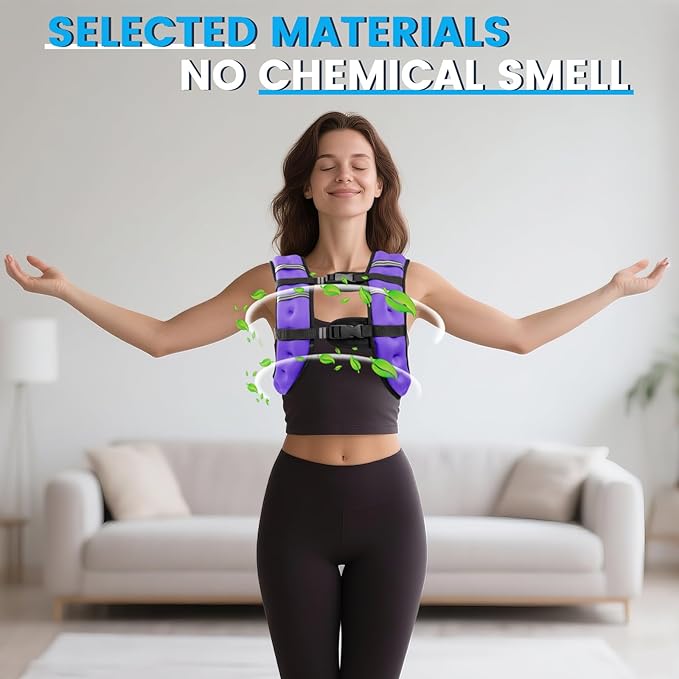 Weighted Vest, 6lb/8lb/12lb/16lb/20lb/30lb for Men, Women with Reflective Stripe, Weight Vests Adjustable for Workout, Strength Training, Running, Fitness, Muscle Building, Weight Loss clearance