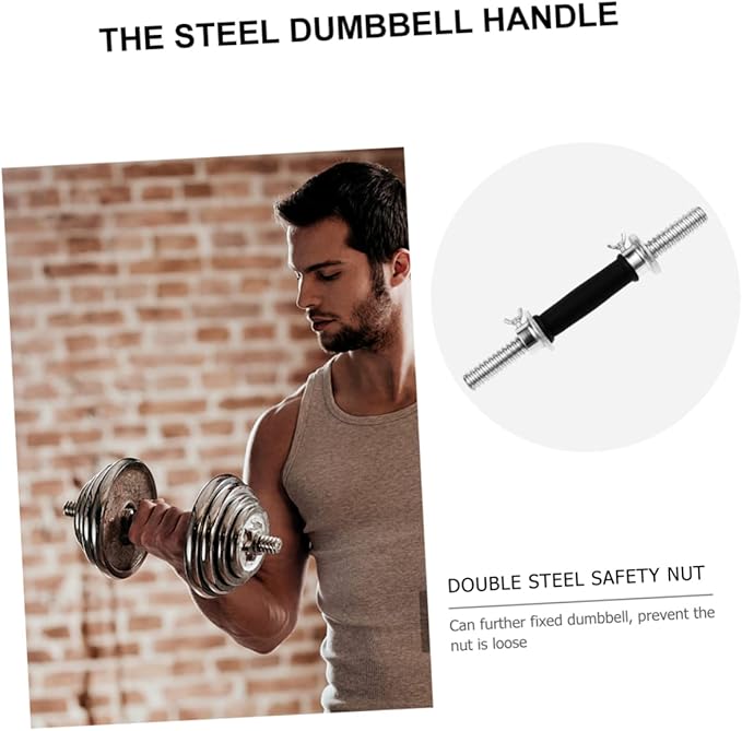 Milisten 1pc Electroplating Dumbbell Bar Weight Lifting Grip Rod for Home Fitness Training Secure Knurling Handle for Enhanced Safety for Arm Strengthening Exercises