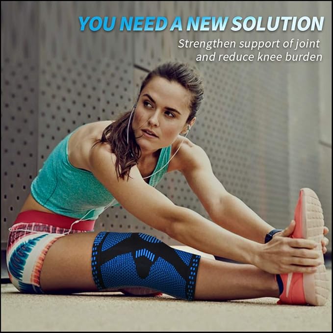 NEENCA 2 Pack Knee Braces for Knee Pain, Compression Knee Sleeves with Patella Gel Pad & Side Stabilizers, Knee Support for Meniscus Tear, Arthritis, Joint Pain, ACL, Runner, Workout