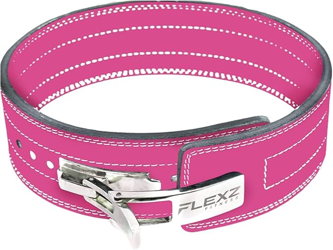 Flexz Fitness Lever Weight Lifting Belt Leather - 10MM 13MM Powerlifting Gym Belts for Men & Women - Lower Back Support for Weightlifting Deadlifts Squats Heavy Duty IPF Bodybuilding