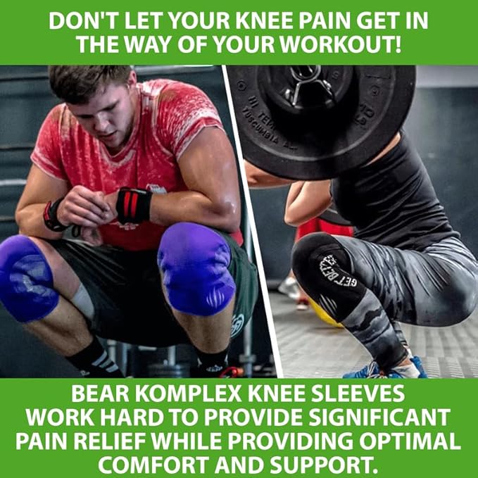 Bear KompleX Knee Sleeves for Men & Women - 5mm/7mm Compression & Heat Retention Neoprene Compression Knee Brace for Weightlifting, Squats & Powerlifting
