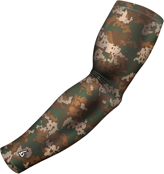 B-Driven Sports Pro Fit Compression Arm Sleeve for Men Women & Youth, Basketball Baseball Football, Single Digital Designs