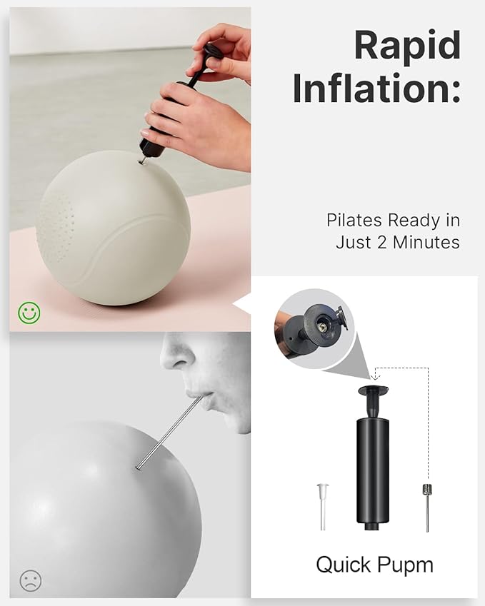 YOTTOY Small Exercise Ball，9-inch Pilates Ball with Anti-Burst Technology for Stability, Ideal for Yoga, Pilates, Physical Therapy & Home Workouts