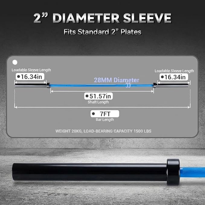 GaveeLife Olympic Barbell Bar for Weightlifting - 7FT Heavy Duty (1500LB/700LB), 4FT Short (500LB), 4FT EZ Curl Bar - Weight Bar Fit 2” Standard Weights - Home Gym Strength Training