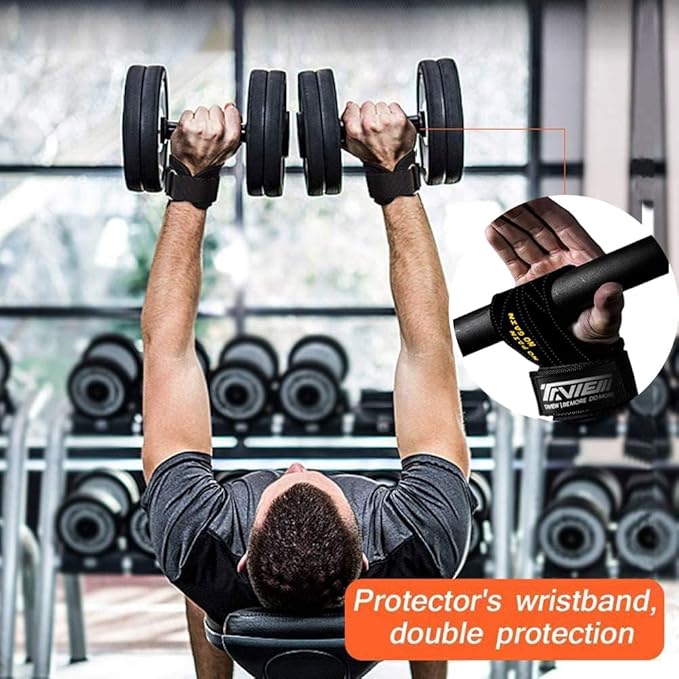 TAVIEW Wrist Straps for Weightlifting for Maximum Grip Support - Lifting Deadlift Strap & Weight Lifting Grips Gloves for Working Out Pull Up Deadlifting & Shrugs