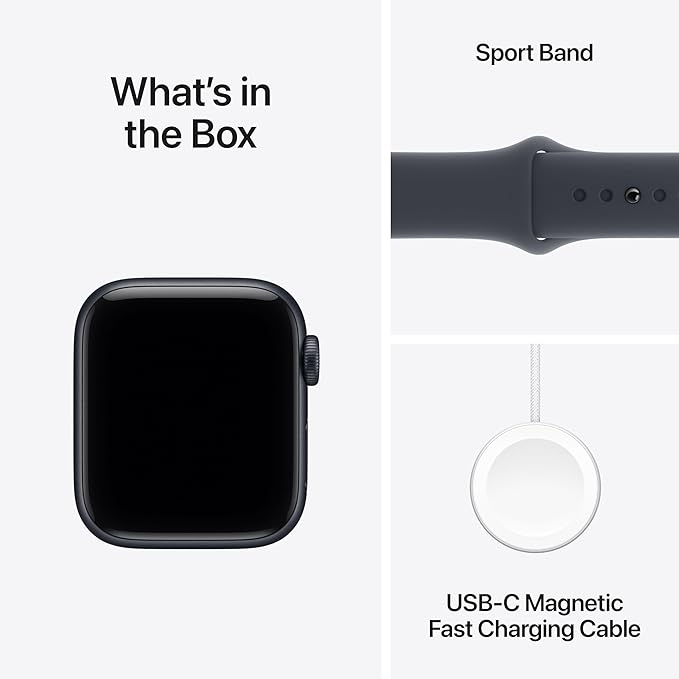 Apple Watch SE 3 [GPS 40mm] Smartwatch with Midnight Aluminium Case with Midnight Sport Band - S/M. Fitness and Sleep Trackers, Heart Rate Monitor with AppleCare+ (2 Years)