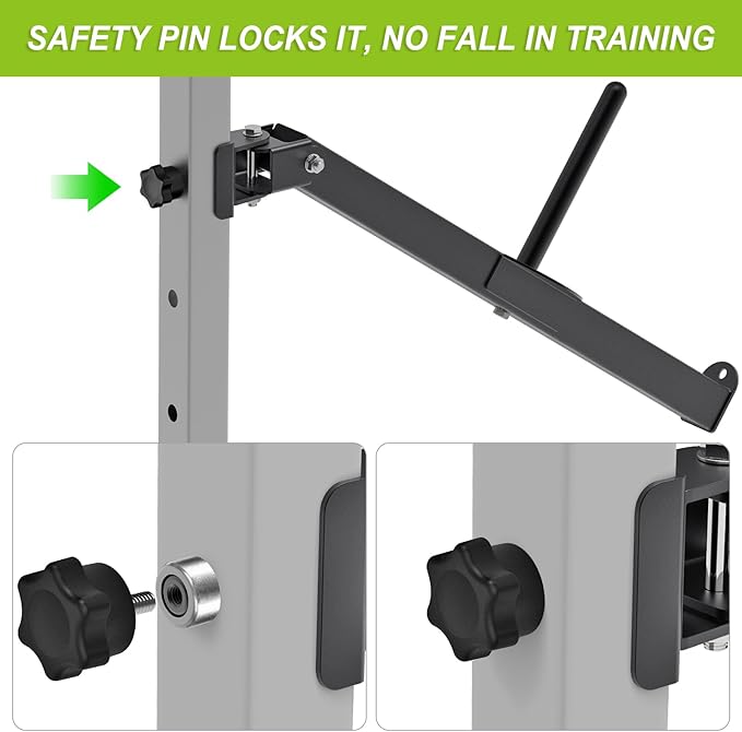 SELEWARE Power Cage Landmine Attachment, T Bar Row Landmine Attachment and Belt Squat Lever Arm for 2" x 2" or 3" x 3" Power Rack, V Bar Row Landmine Handle,  Fits 1"/2" Barbells & Weight Plates