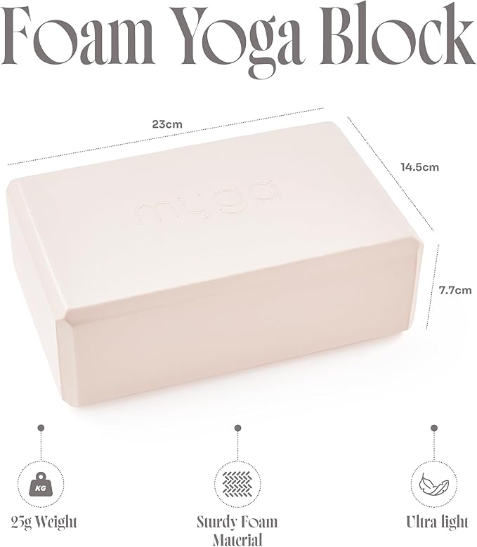 MYGA Yoga Block,Lightweight EVA Foam Yoga Brick,High Density Non-Slip Block for Yoga Poses, Pilates, Balance and Flexibility