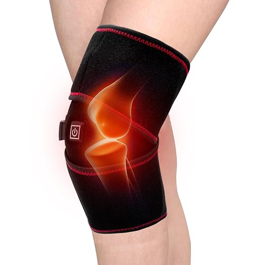 Heated Knee Brace Wrap 3 Adjustable Temperature Thermal Therapy Heated knee pad with USB Adapter Heating Pad for Arthritis Pain Relief (No Battery)
